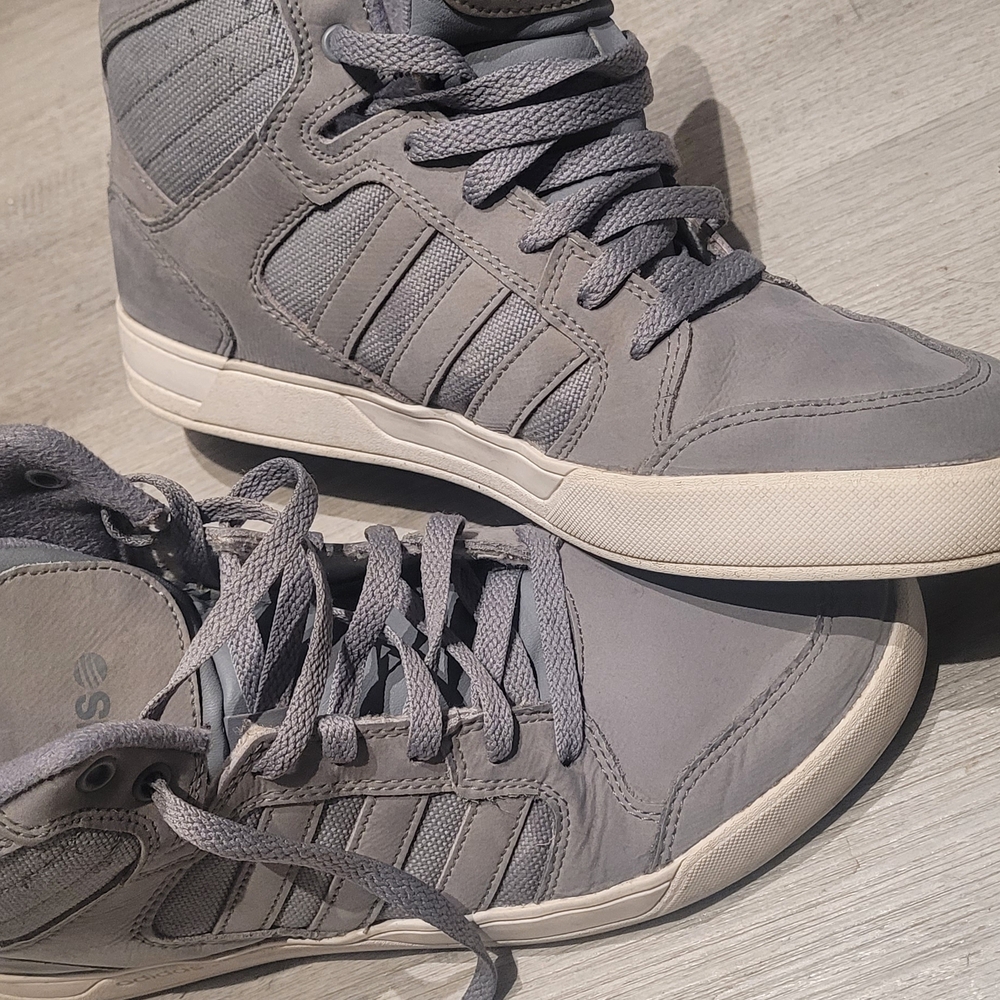 Men Adidas Gray High-Top Sneakers